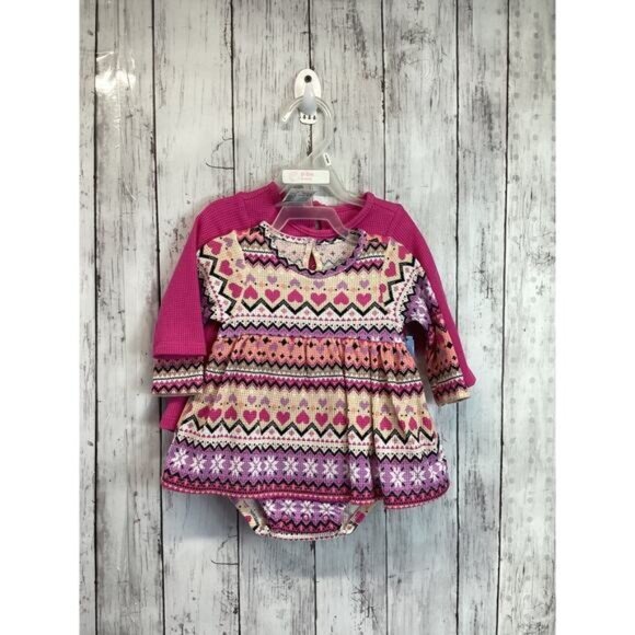 OEKO TEX Baby Girls Long-sleeved Pink Onesies 2 Set New with Tag Size 0-3 Months - Picture 1 of 3